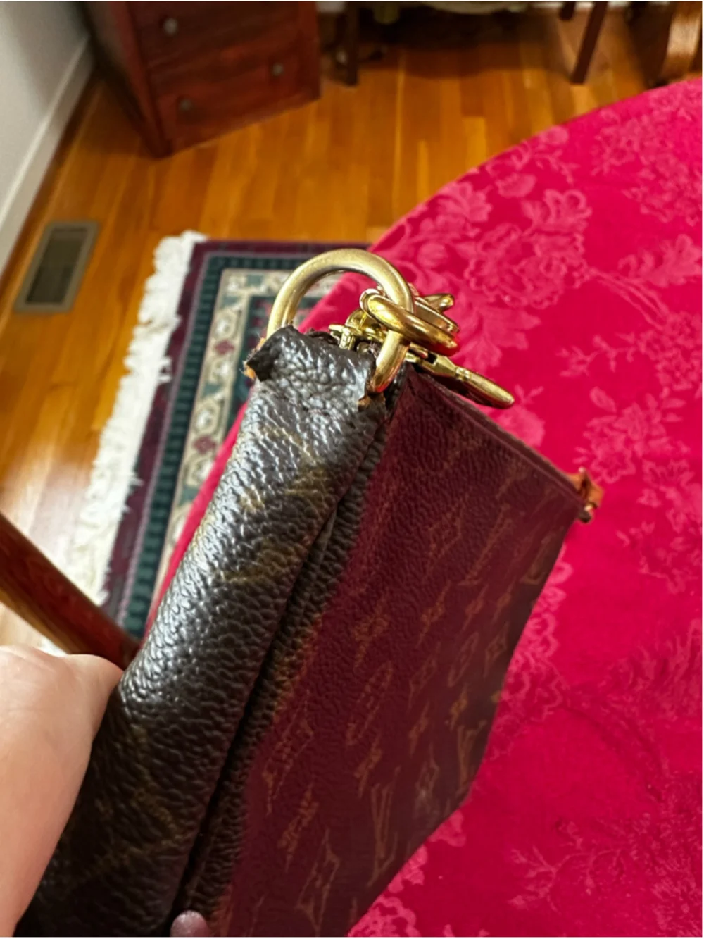 Louis Vuitton Brown and Tan Monogram Pochette Bag